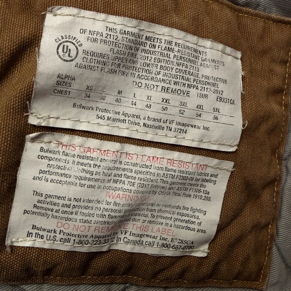 Bulwark FR Mens Flame Resistant Work Vest Brown Westex UltraSoft Distressed L
